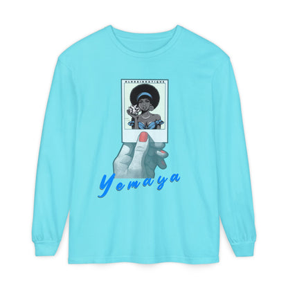 Polaroid Yemaya Long Sleeve Tee – Orisha Polaroid Collection | Gift for Devotee or Godparent