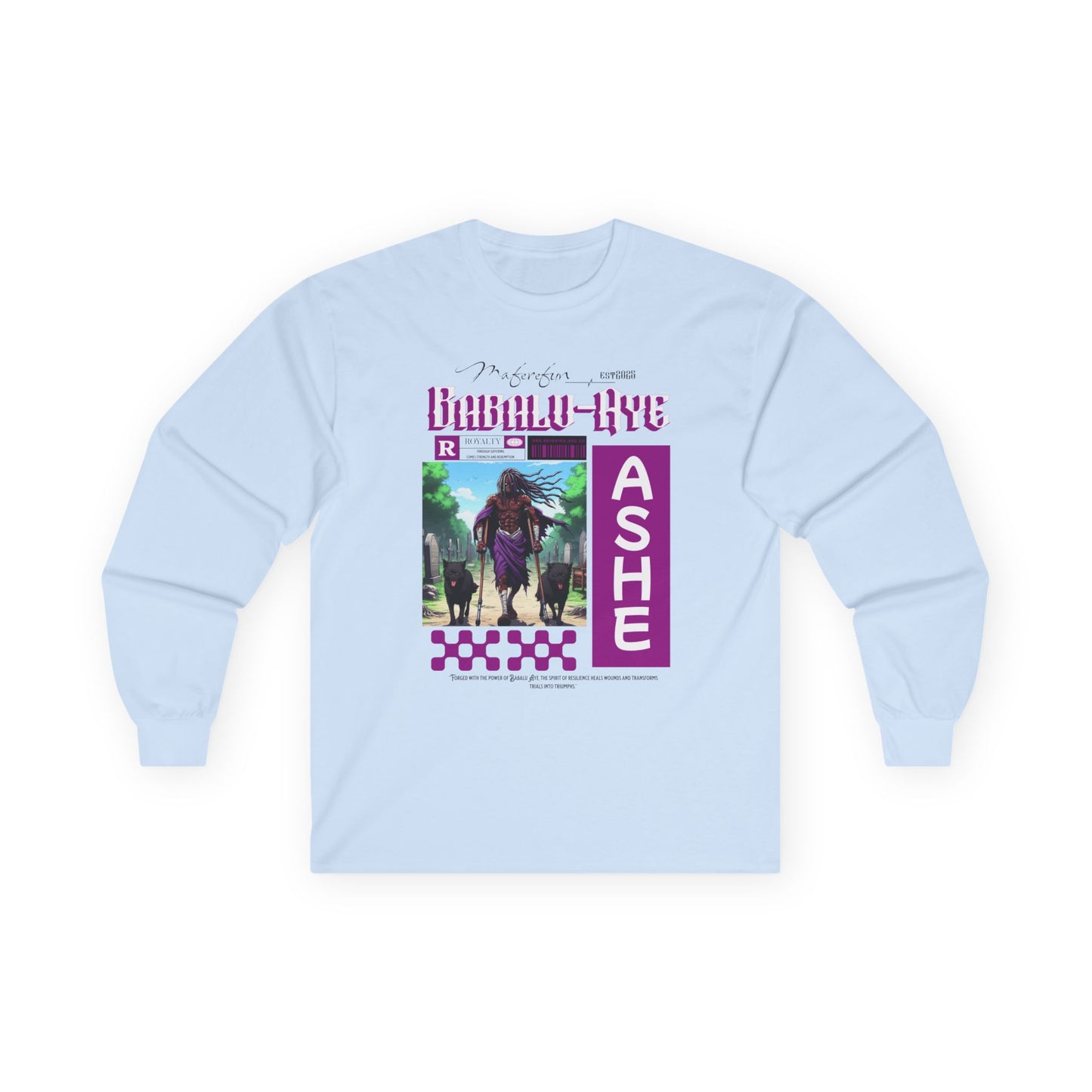 Orisha Babalu Aye Anime-Inspired Long Sleeve T-Shirt - Gift for Devotee or Godparent