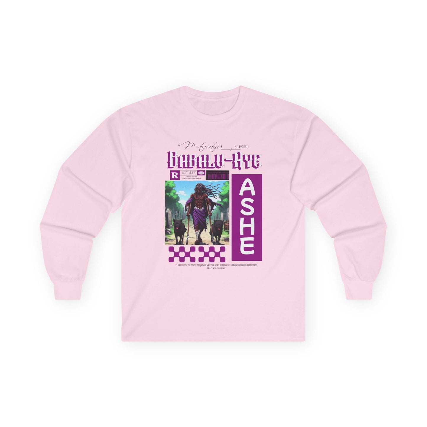 Orisha Babalu Aye Anime-Inspired Long Sleeve T-Shirt - Gift for Devotee or Godparent