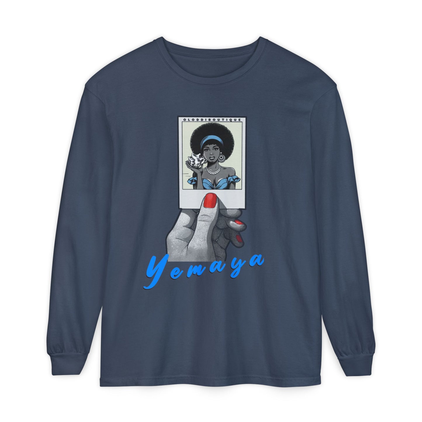 Polaroid Yemaya Long Sleeve Tee – Orisha Polaroid Collection | Gift for Devotee or Godparent