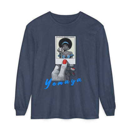 Polaroid Yemaya Long Sleeve Tee – Orisha Polaroid Collection | Gift for Devotee or Godparent