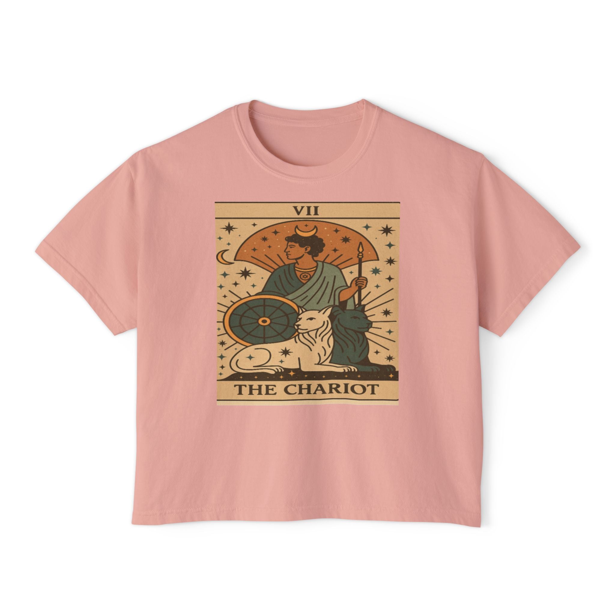 The Chariot Tarot Shirt, Vintage Style Boxy Tee, Major Arcana Graphic Tee, Gift for friends or family