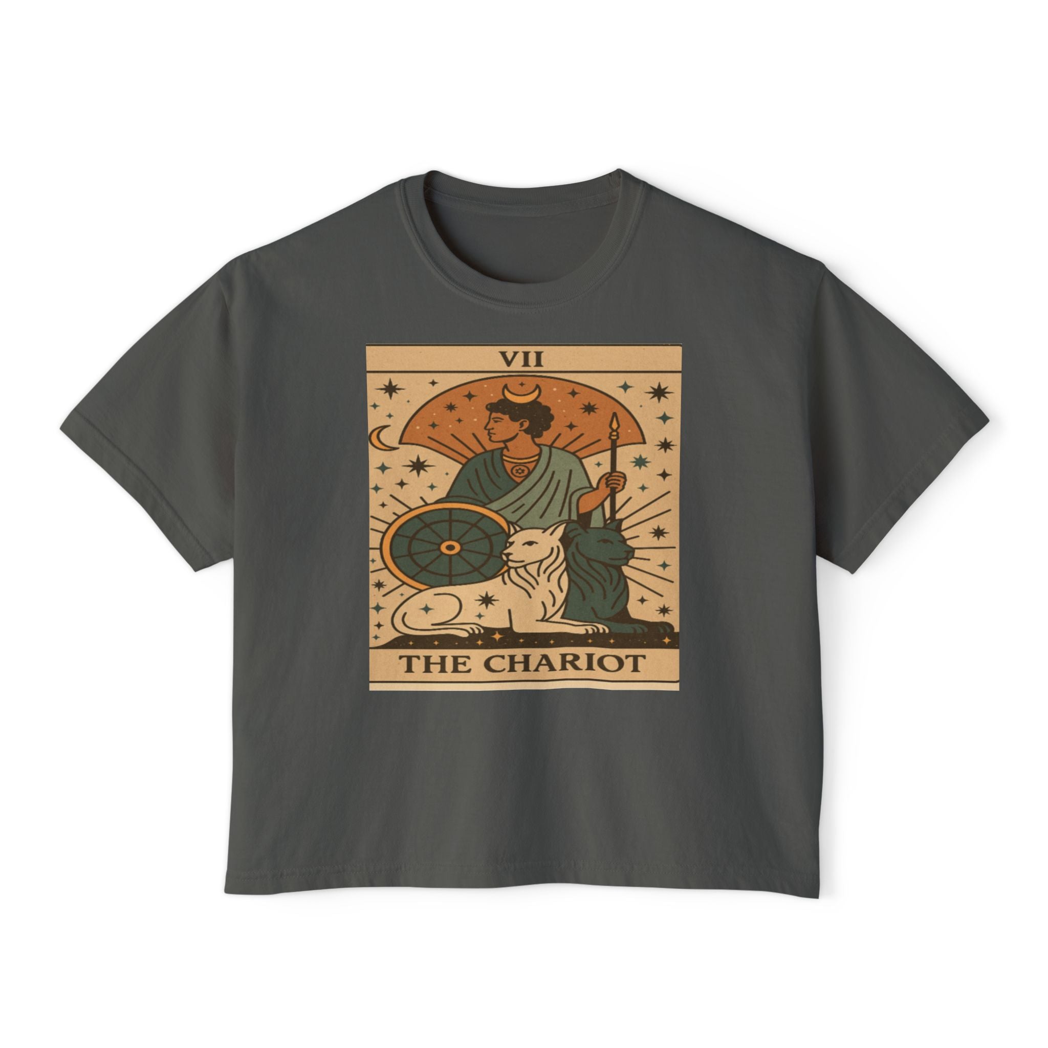 The Chariot Tarot Shirt, Vintage Style Boxy Tee, Major Arcana Graphic Tee, Gift for friends or family
