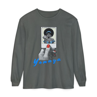 Polaroid Yemaya Long Sleeve Tee – Orisha Polaroid Collection | Gift for Devotee or Godparent