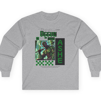 ANIME inspired Orisha OGGUN Long Sleeve Tshirt! Gift for Devotee or GodParent!
