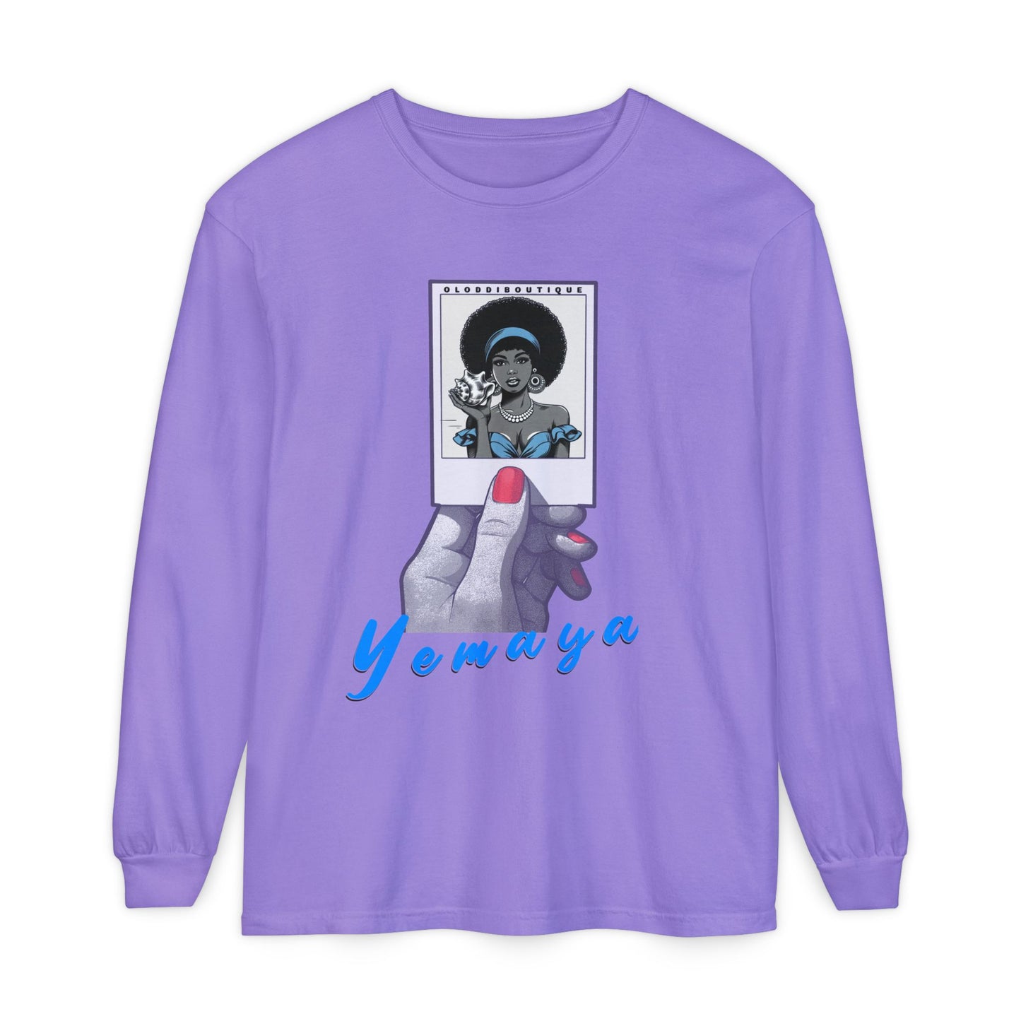 Polaroid Yemaya Long Sleeve Tee – Orisha Polaroid Collection | Gift for Devotee or Godparent