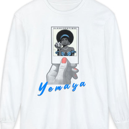 Polaroid Yemaya Long Sleeve Tee – Orisha Polaroid Collection | Gift for Devotee or Godparent