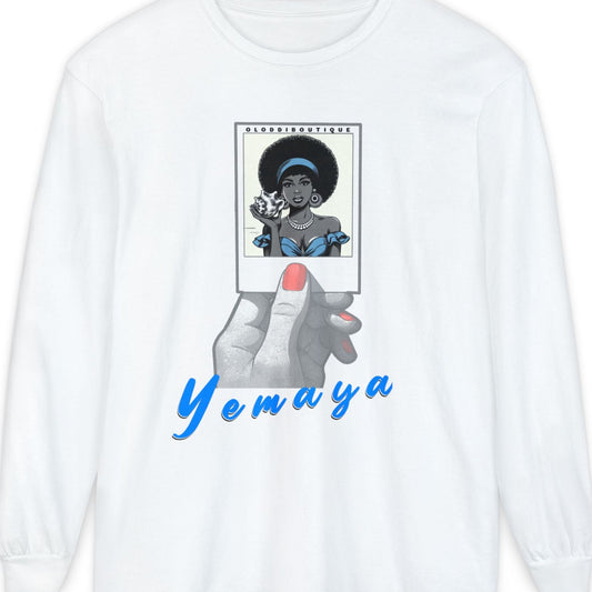 Polaroid Yemaya Long Sleeve Tee – Orisha Polaroid Collection | Gift for Devotee or Godparent