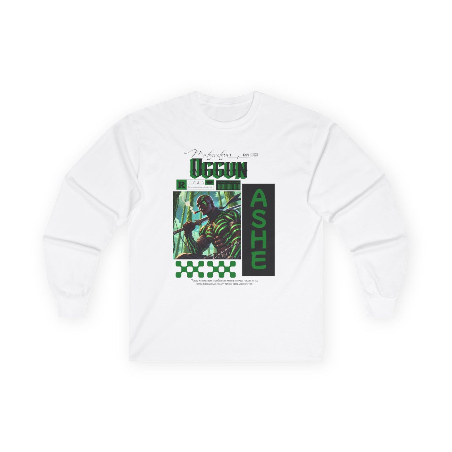 ANIME inspired Orisha OGGUN Long Sleeve Tshirt! Gift for Devotee or GodParent!