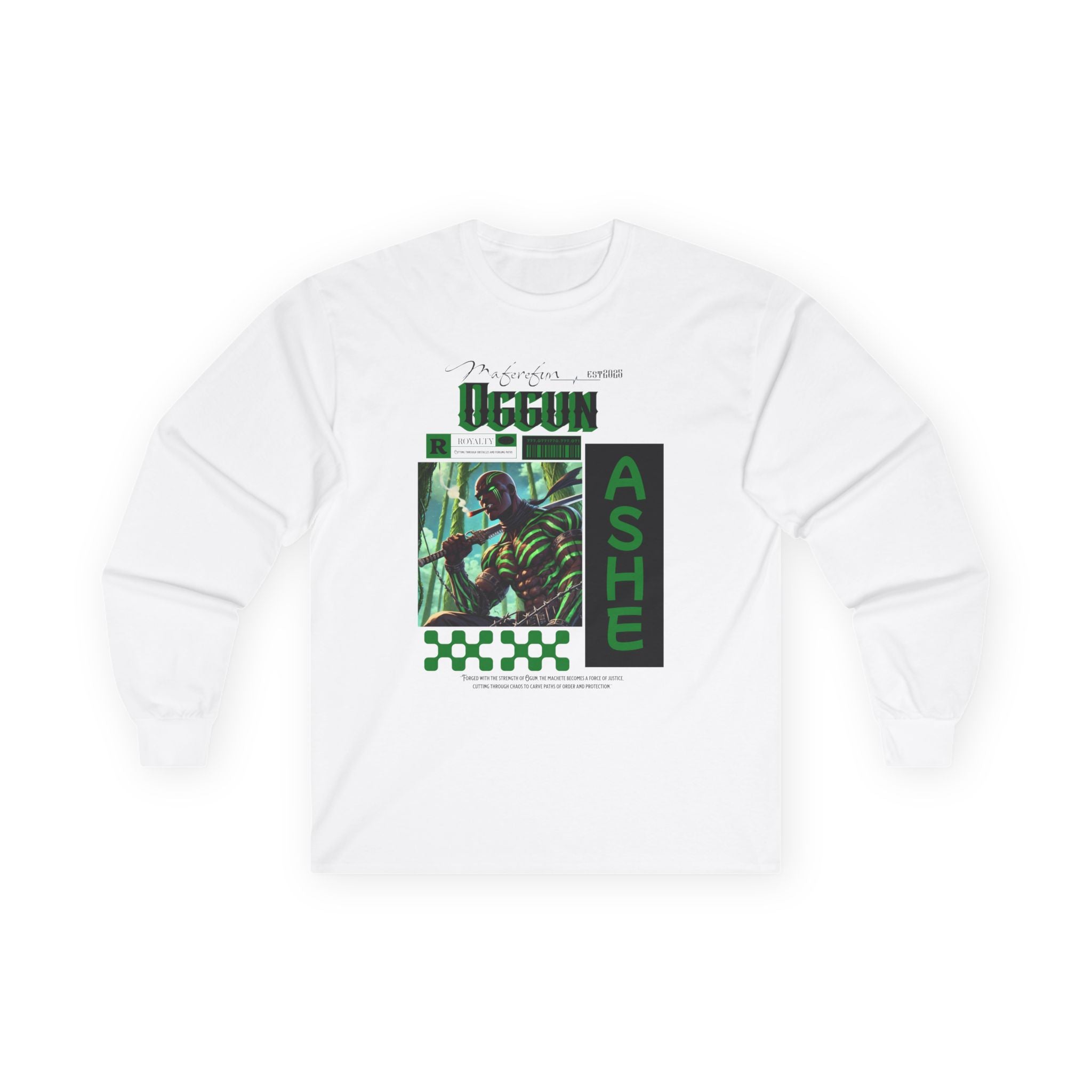 ANIME inspired Orisha OGGUN Long Sleeve Tshirt! Gift for Devotee or GodParent!