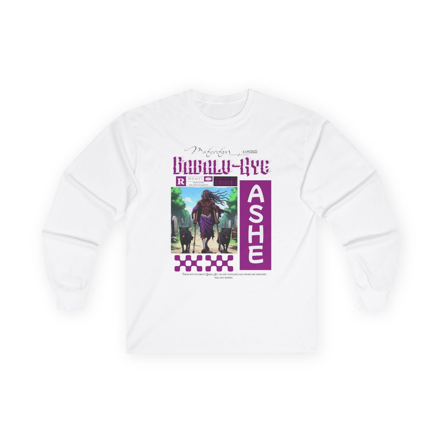 Orisha Babalu Aye Anime-Inspired Long Sleeve T-Shirt - Gift for Devotee or Godparent