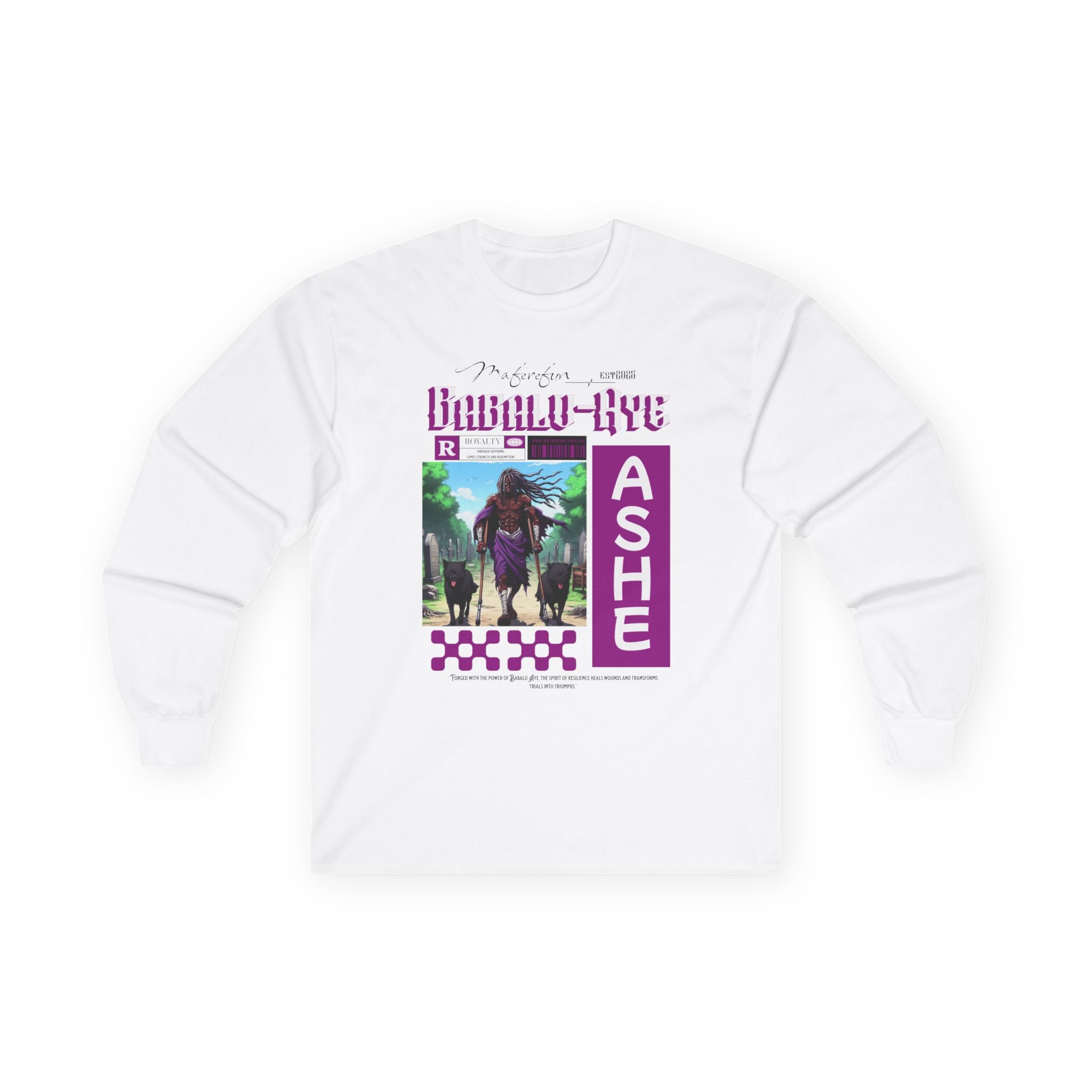 Orisha Babalu Aye Anime-Inspired Long Sleeve T-Shirt - Gift for Devotee or Godparent