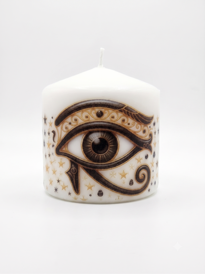 Eye of Protection Luxury Ritual Set: 13-Inch Resin Tray, Real Wax Mini Jumbo Candle & Shielding Oil