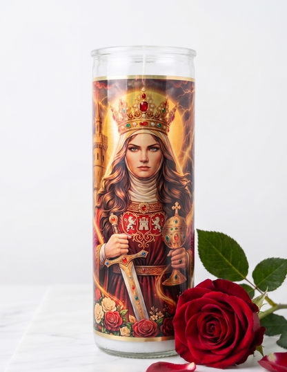 Santa Barbara Protection Pull Out Blessed & Dressed Candle