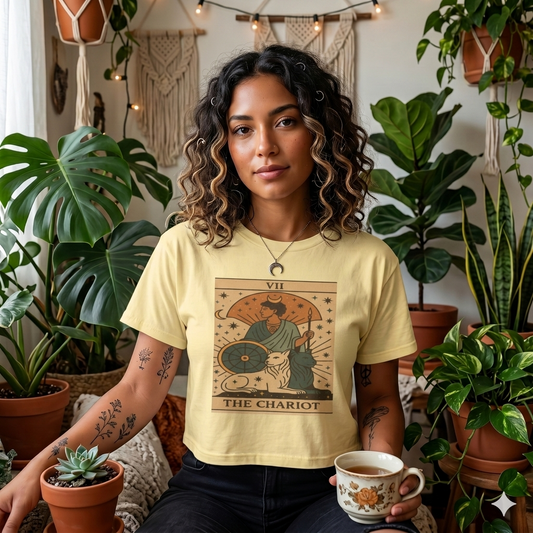 The Chariot Tarot Shirt, Vintage Style Boxy Tee, Major Arcana Graphic Tee, Gift for friends or family