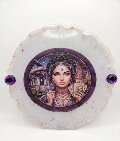 Gypsy Fortune Teller 13-Inch Resin Art Tray