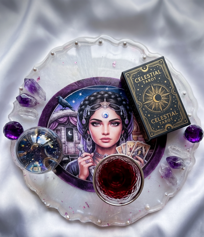Gypsy Fortune Teller 13-Inch Resin Art Tray