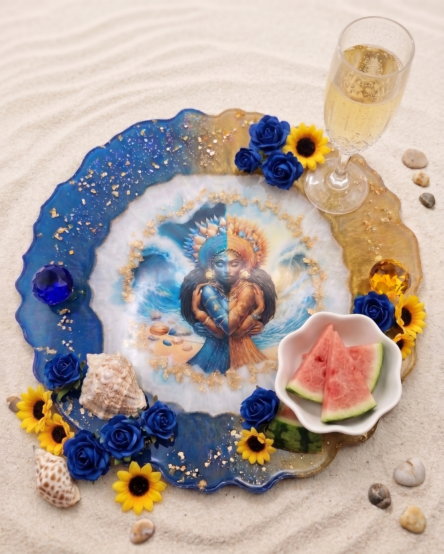 Las Dos Aguas (The Two Waters) Sacred Altar & Offering Tray