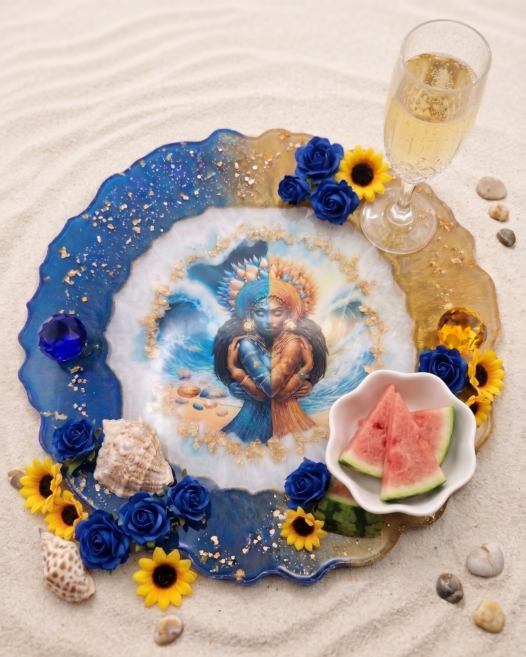Las Dos Aguas (The Two Waters) Sacred Altar & Offering Tray