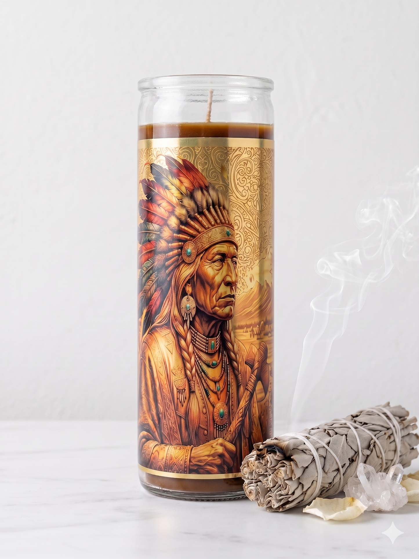 Indian Spirit / Sweet Tobacco Pull Out Blessed & Dressed Candle
