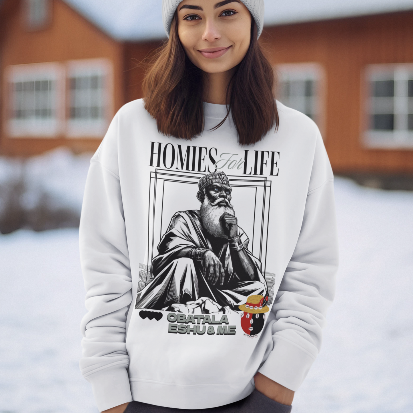 Homies for Life,OBATALA Eshu and Me Sweatshirt, Gift for Godparent or Devotee!!