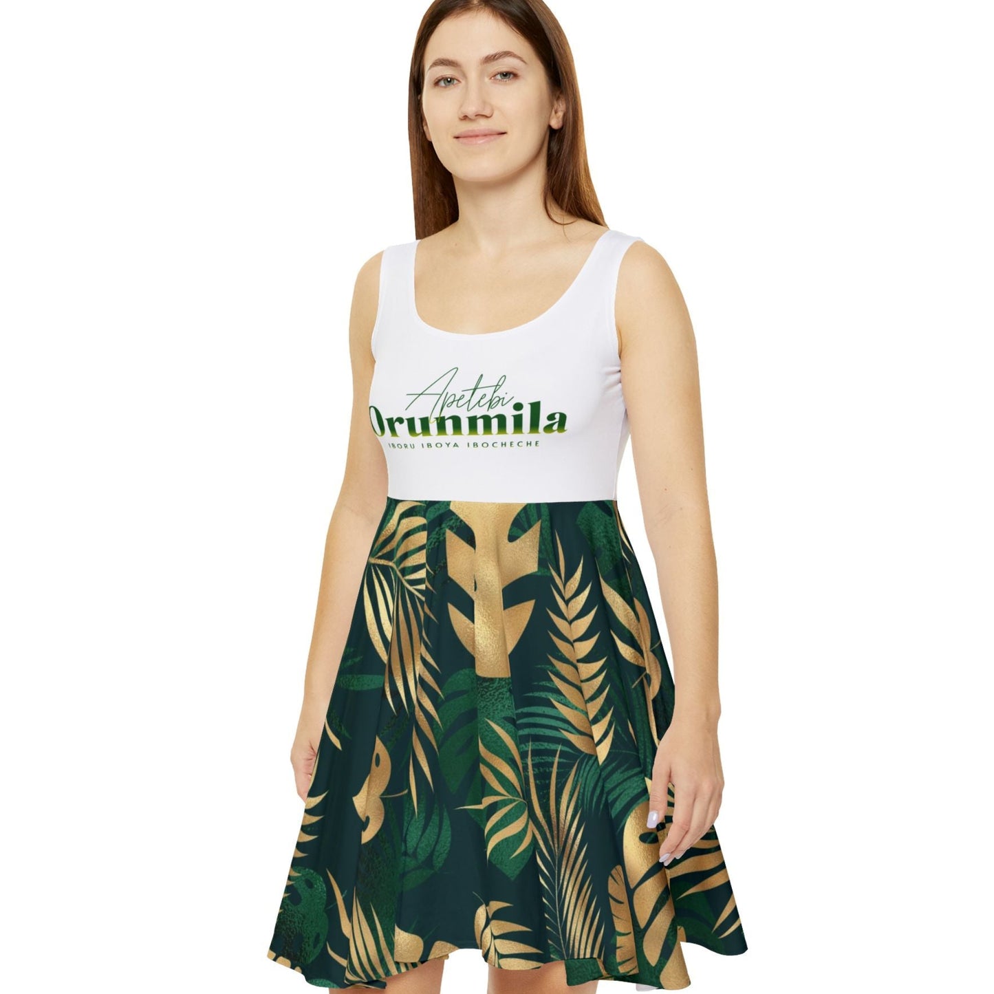 Apetebi Orunmila Summer Skater Dress – Orisha Gift for Devotee or Godparent