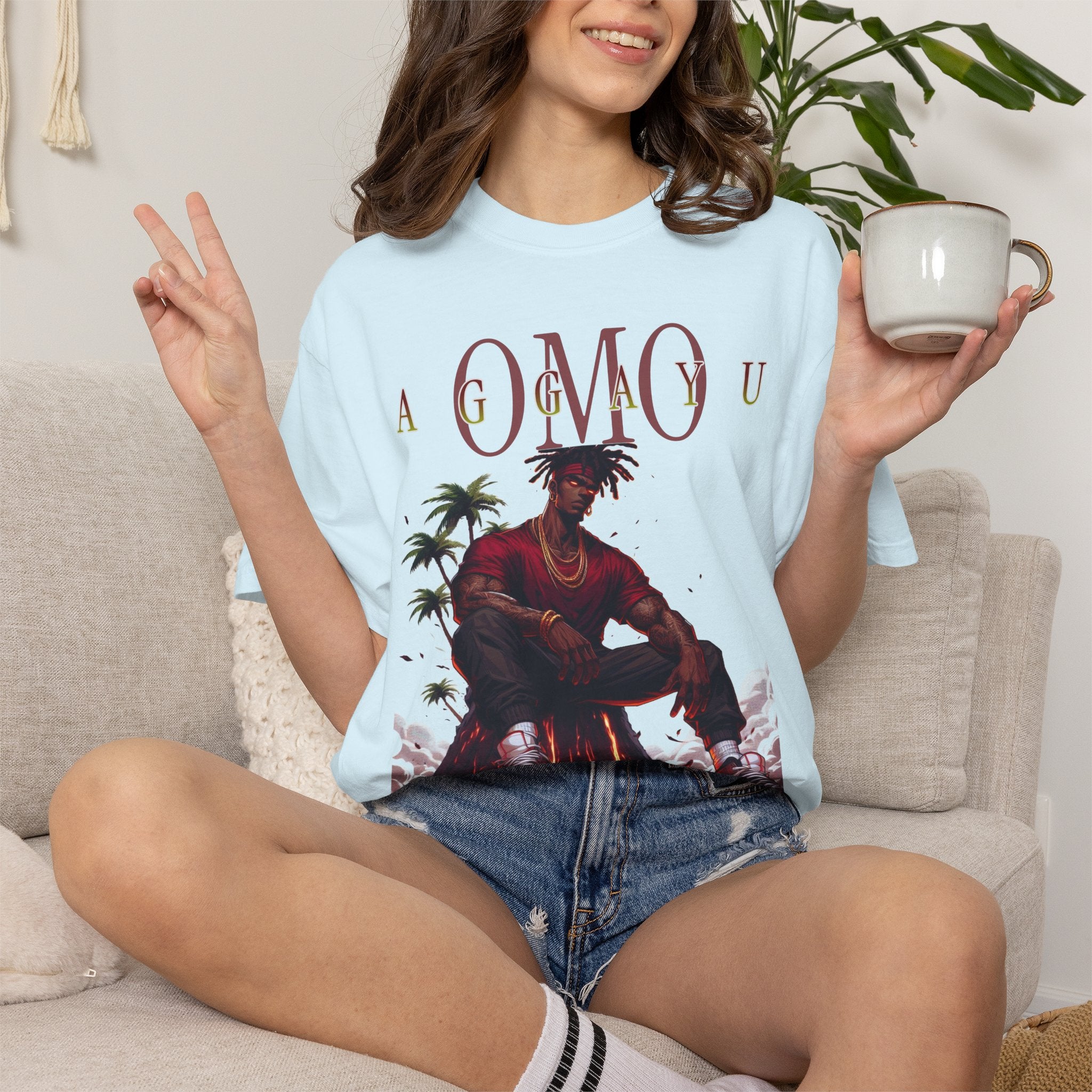 Omo Agayu Orisha-Inspired Comfort Colors T-Shirt – Gift for Devotee or Godparent