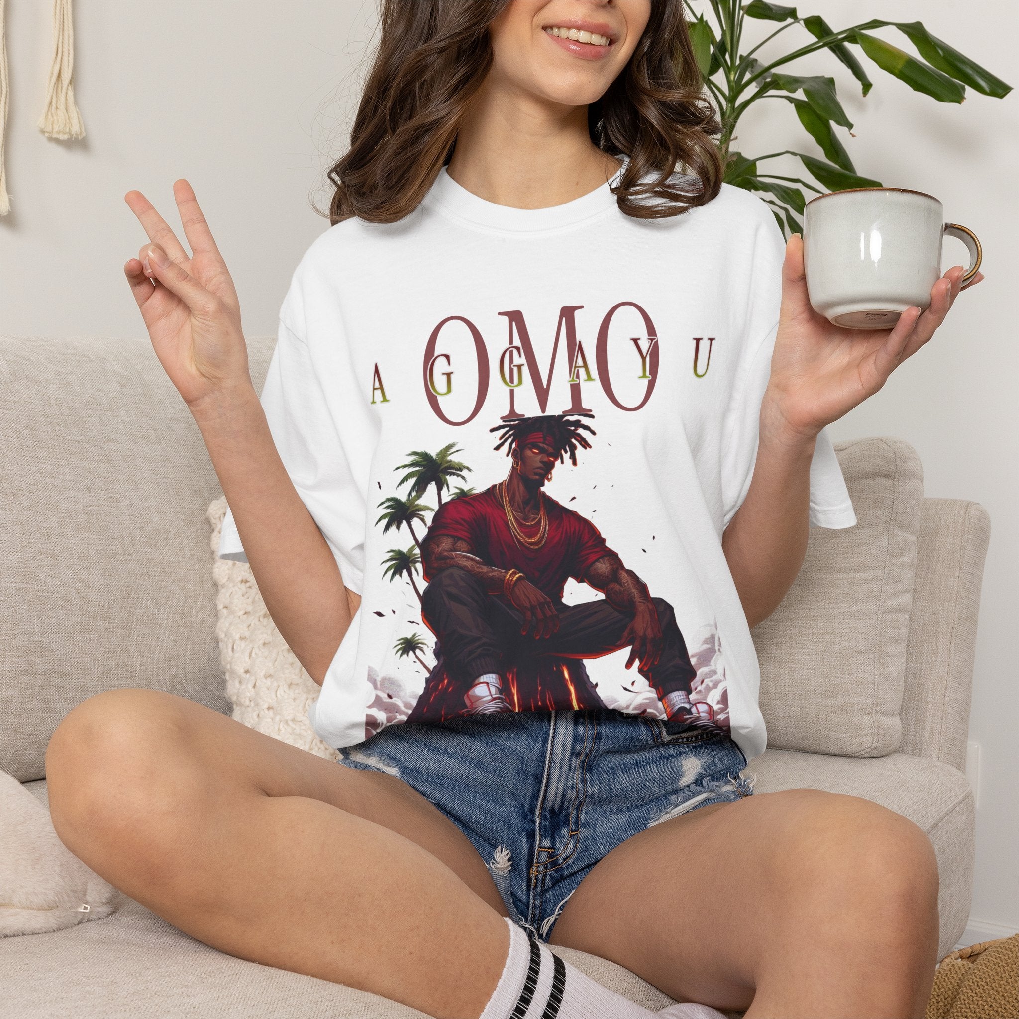 Omo Agayu Orisha-Inspired Comfort Colors T-Shirt – Gift for Devotee or Godparent
