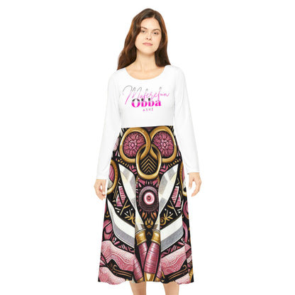 Maferefun "OBBA" Long Sleeve Dress! Gift for Devotee or Godparent! Orisha OBBA Ladies Fall/Winter Dress!