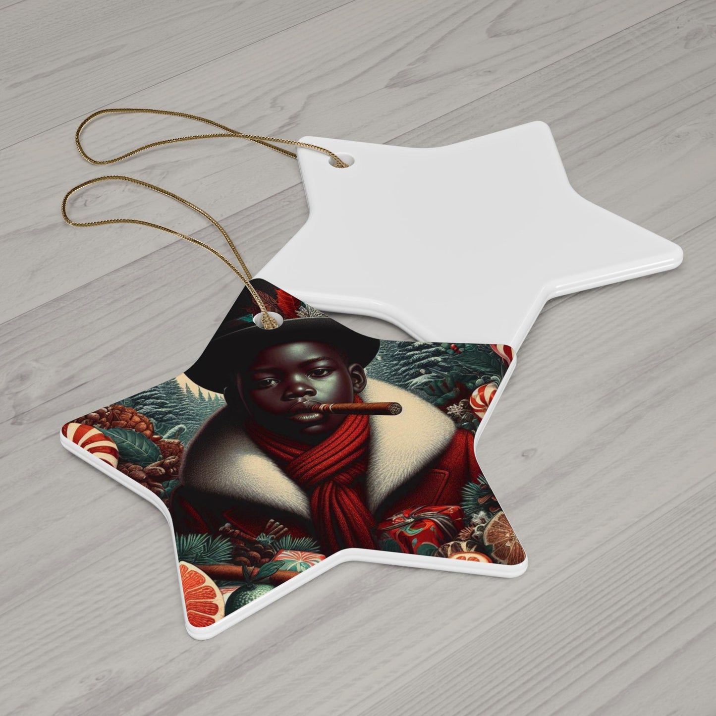 Orisha Inspired ELLEGUA Winter Theme Ornament! Festive Orisha Based Ornament!