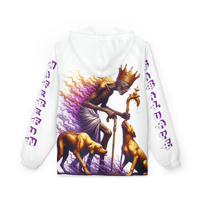 Maferefun BABALUAYE "Sacred Healing" White Stylish Windbreaker! Ashe ORISHA babaluaye jacket, gift for Devotee or Godparent!