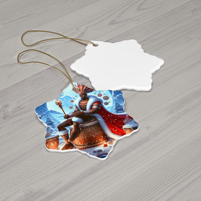 Orisha CHANGO Winter themed ornament!  Orisha Based Holiday Ornament! gift for devotee or godparent!