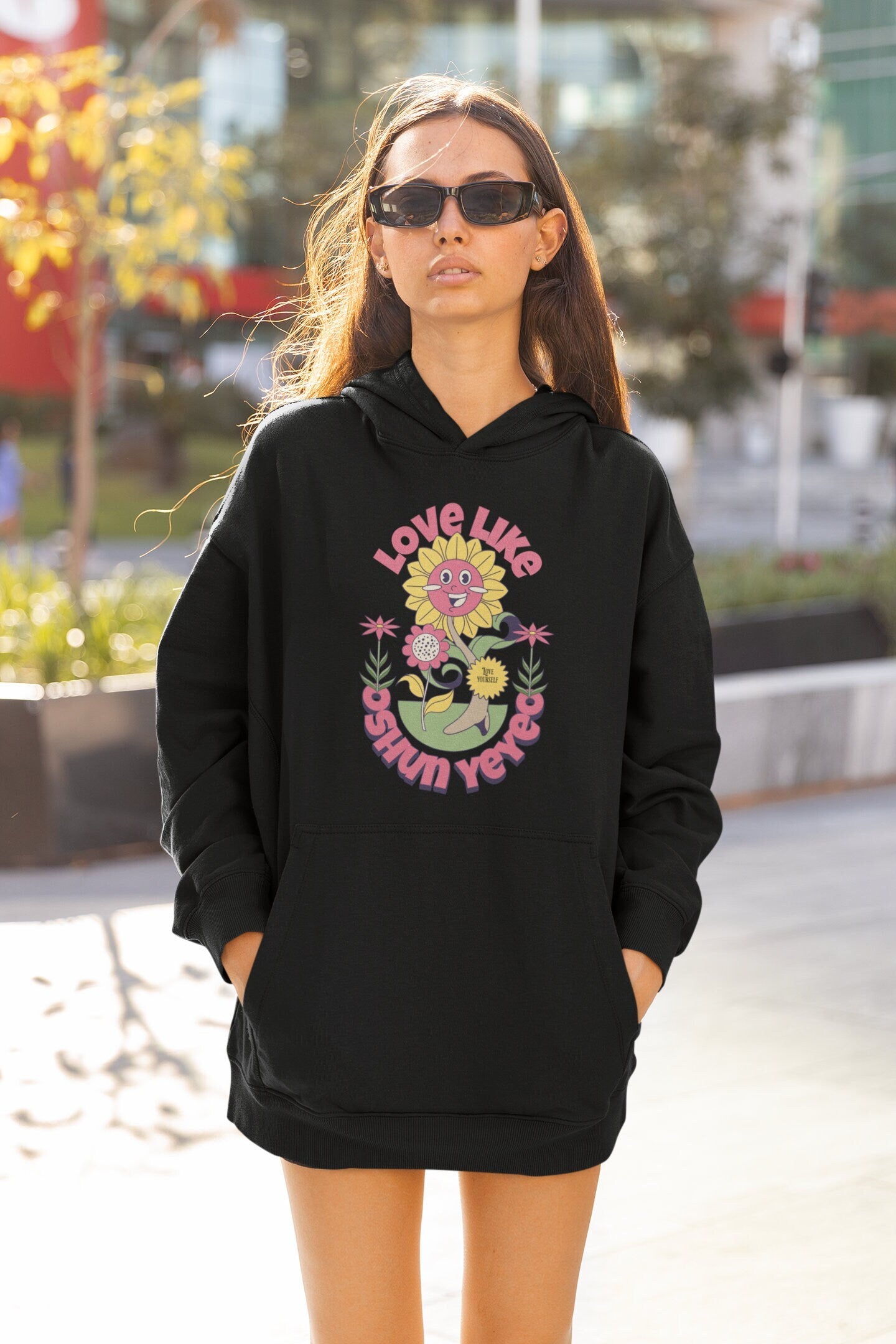 Love Like OSHUN YEYEO retro cute sunflower design hoodie, OSHUN Sunflower gift for a friend hoodie, love yourself orisha Oshun hoodie