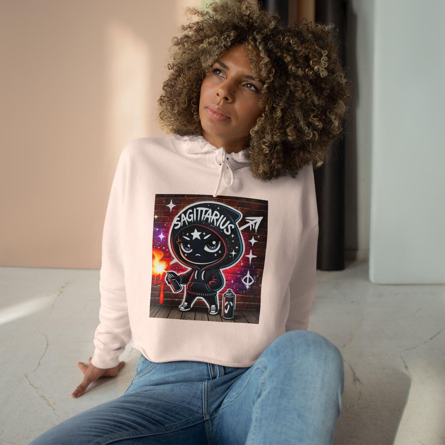 Sagittarius Crop Hoodie | Zodiac Astrology Sweatshirt, Cute Crop Top, Witchy Apparel, Astrological Gift, Birthday Present