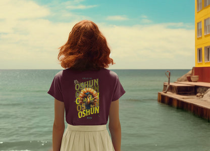 Orisha OSHUN peacock  Ashe Unisex Retro tshirt, Child of OSHUN Tshirt, Ashe OSHUN Afroculture Yoruba Orisha Tshirt