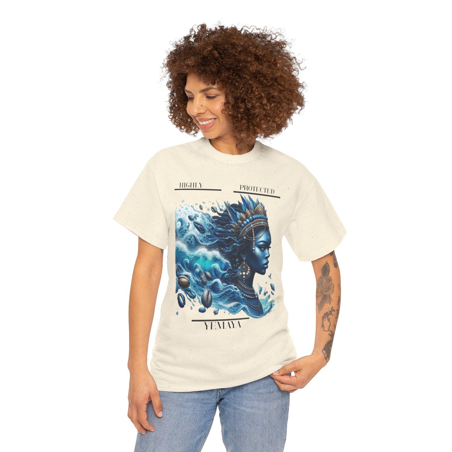Highly Protected YEMAYA Tshirt, gift of Godparent or Devotee ,Bohemian T-Shirt,  Gift fo, Spiritual Apparel, Ashe YEMAYA