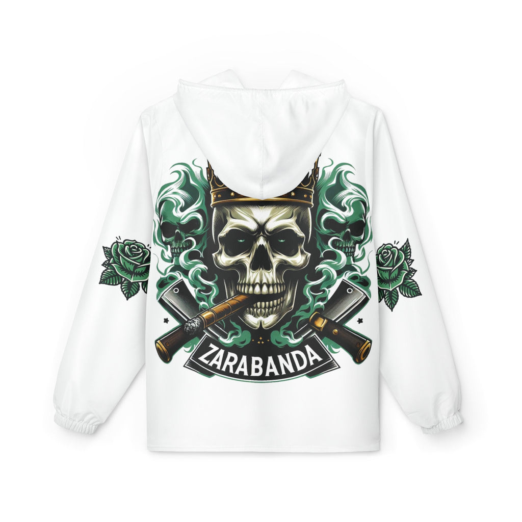 ZARABANDA "Skulls & Roses" Palo mayombe, White Stylish Windbreaker Jacket! somos!
