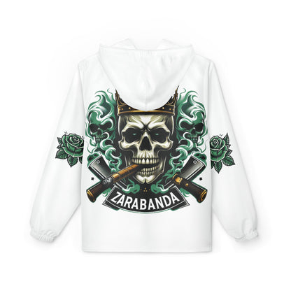 ZARABANDA "Skulls & Roses" Palo mayombe, White Stylish Windbreaker Jacket! somos!