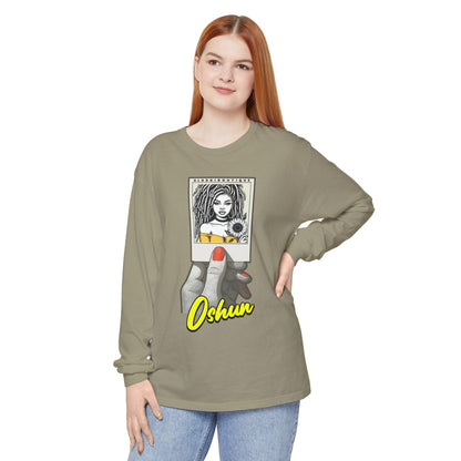 Polaroid Oshun Long Sleeve Tee for Devotee & Godparent ! Orisha Polaroid Collection
