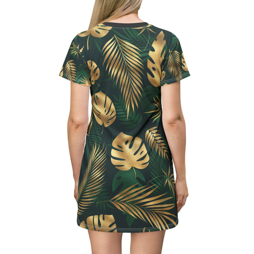 ASHE! Tropical Golden leaves and  ASHE! Honey Drip Tshirt DRESS!