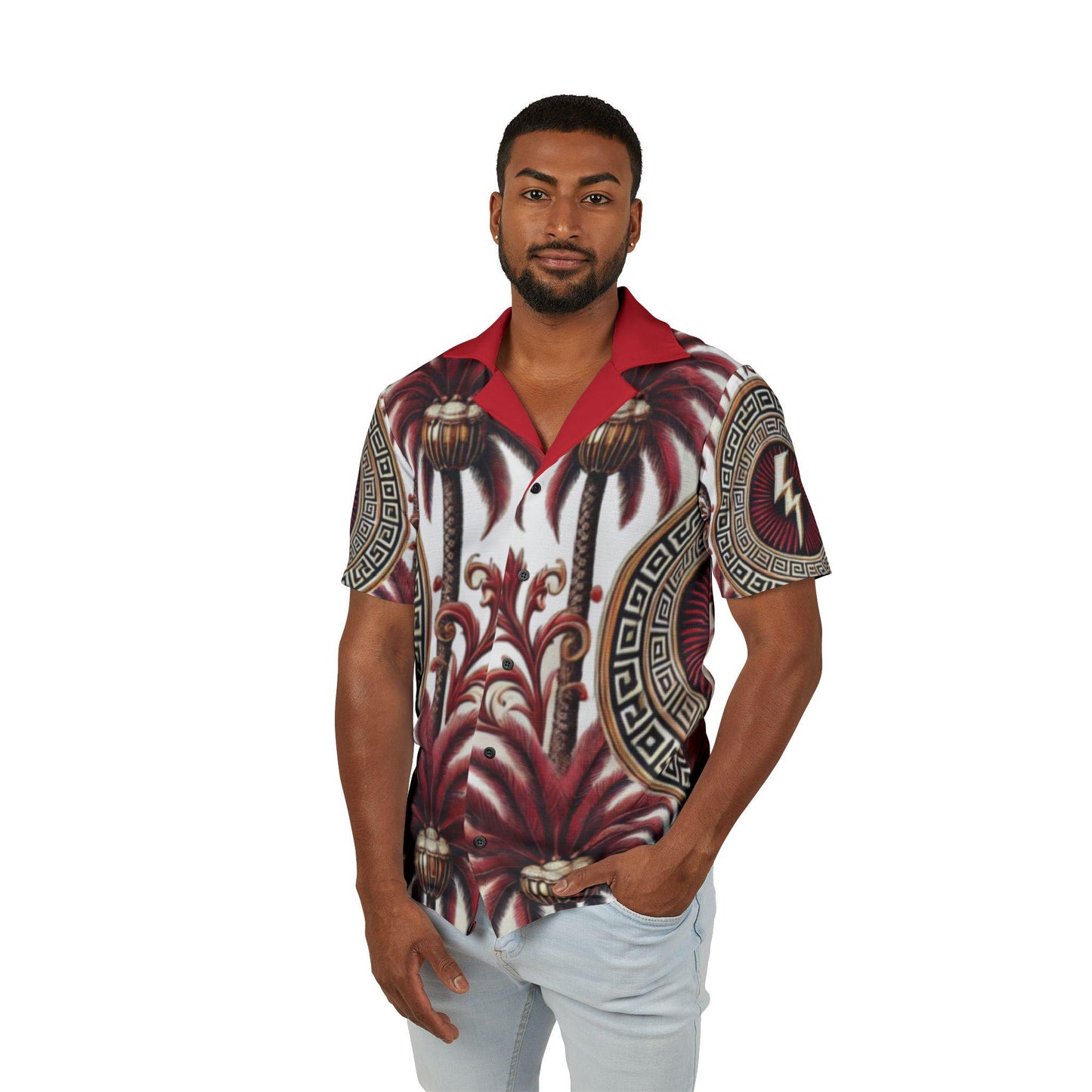 Orisha Chango Hawaiian Style Button Down Shirt - Gift for Devotee or Godparent