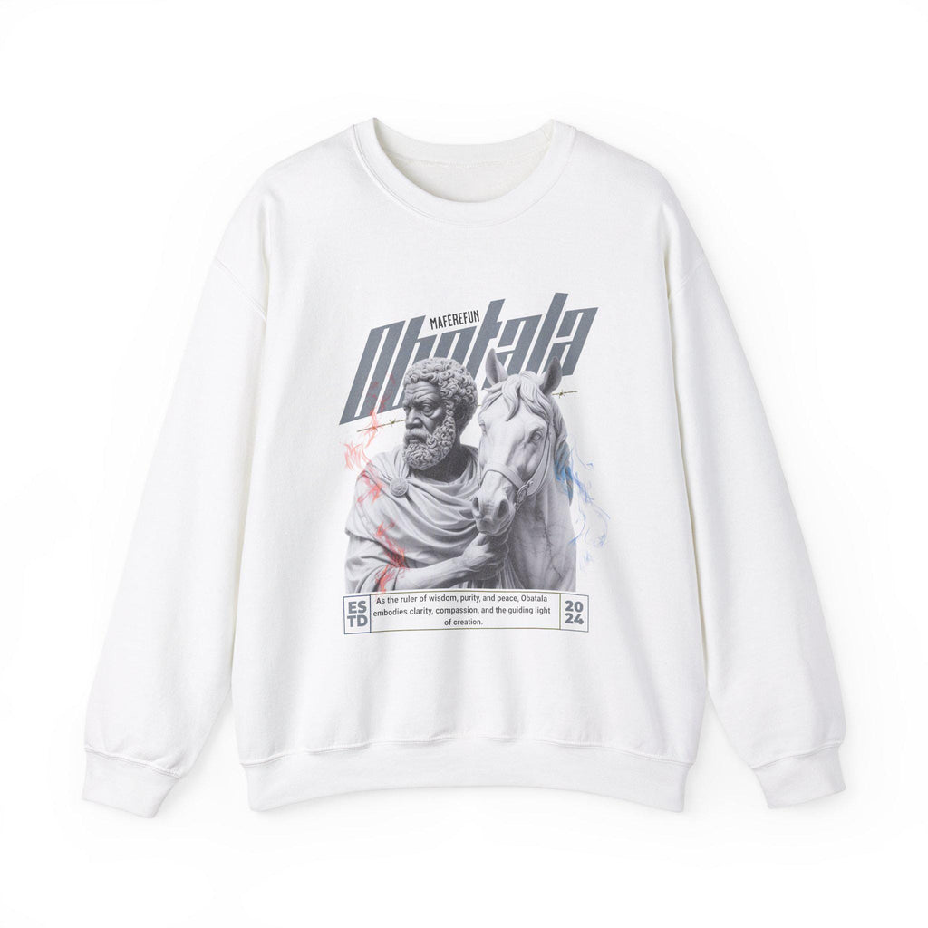 Obatala Marble Style Roman Look Sweatshirt, gift for devotee or godparent! Maferefun Obatala "Ruler of" sweatshirt