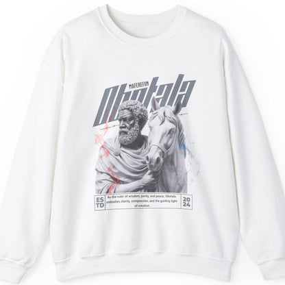 Obatala Marble Style Roman Look Sweatshirt, gift for devotee or godparent! Maferefun Obatala "Ruler of" sweatshirt