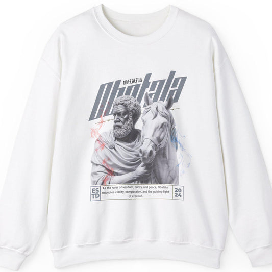 Obatala Marble Style Roman Look Sweatshirt, gift for devotee or godparent! Maferefun Obatala "Ruler of" sweatshirt