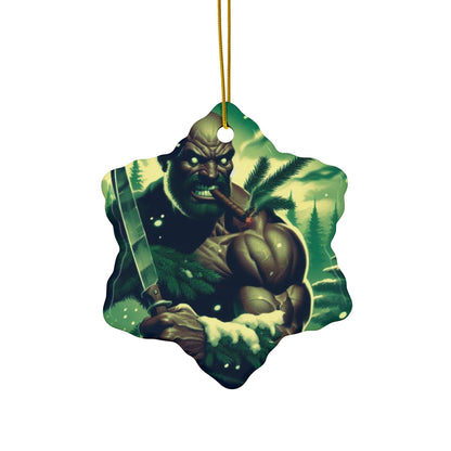 Orisha OGGUN Winter Theme  Ornament! Festive ORISHA Ornaments! Gift for devotee or godparent!