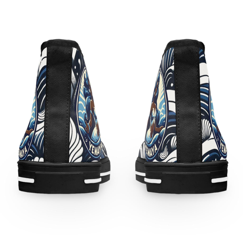 Orisha Based YEMAYA inspired High Top Sneakers! Gift for Devotee or Godparent! stylish spiritual Footwear!