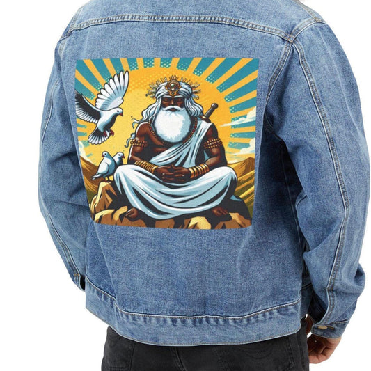 Orisha OBATALA Denim Pop Art Jean Jacket! Gift for Godparent or Devotee!
