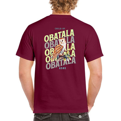 Orisha OBATALA Owl Ashe Unisex Retro tshirt, Child of Obatala Tshirt, Ashe Obatala Afroculture Yoruba Orisha Tshirt