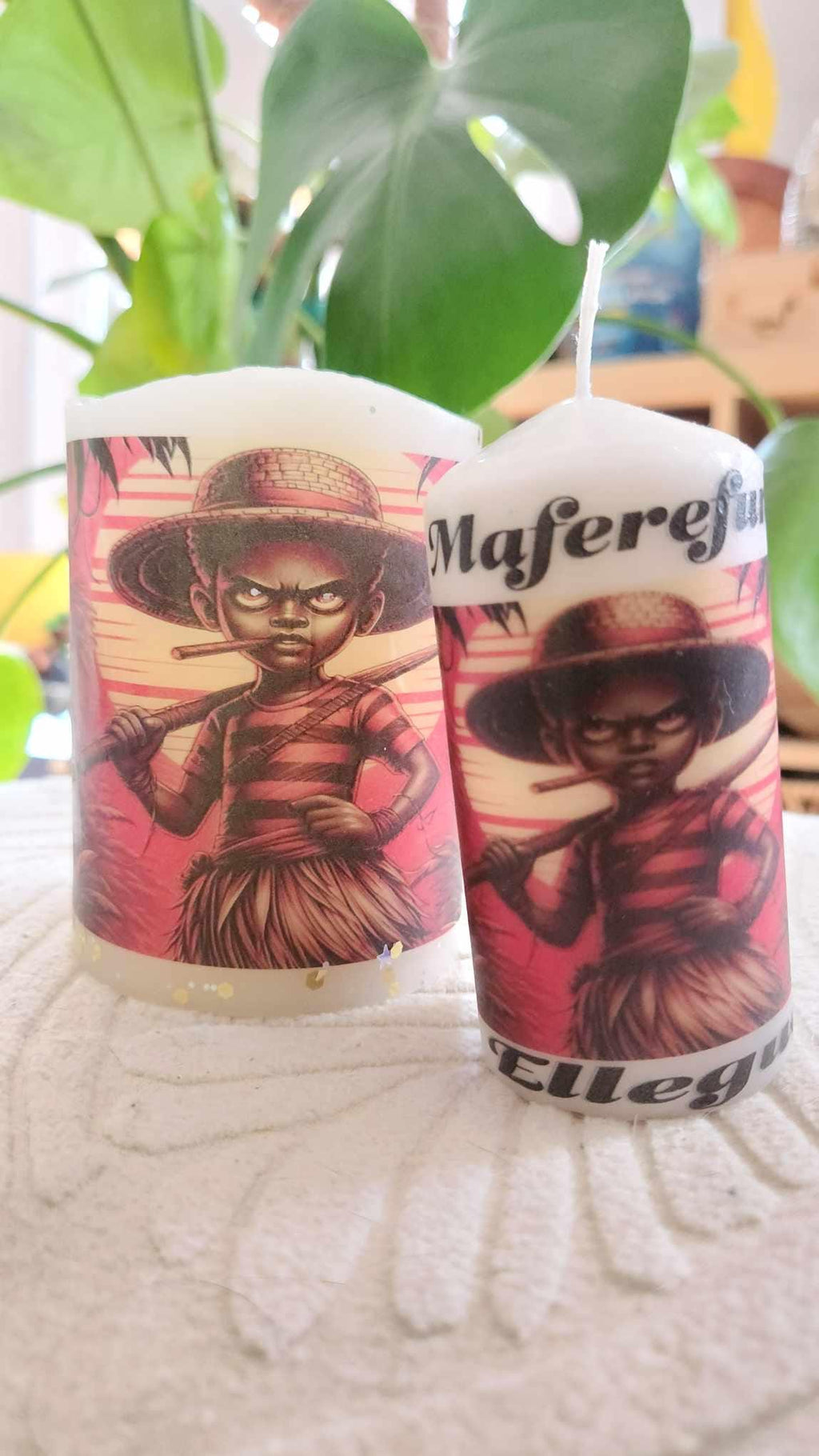Ellegua LED & Regular Candle Set! Gift for Godparent or Devotee! Altar Decor Candle, Shrine Decor Candle! Omo Eshu Candle Gift Set!