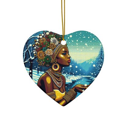 Orisha OSHUN winter theme ornament! festive orisha related ornament! Gift for devotee or godparent!